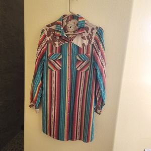 Western shacket with pockets